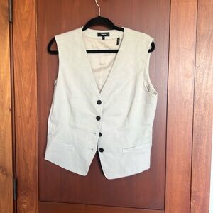 Theory brand linen blend vest-light beige size 12.